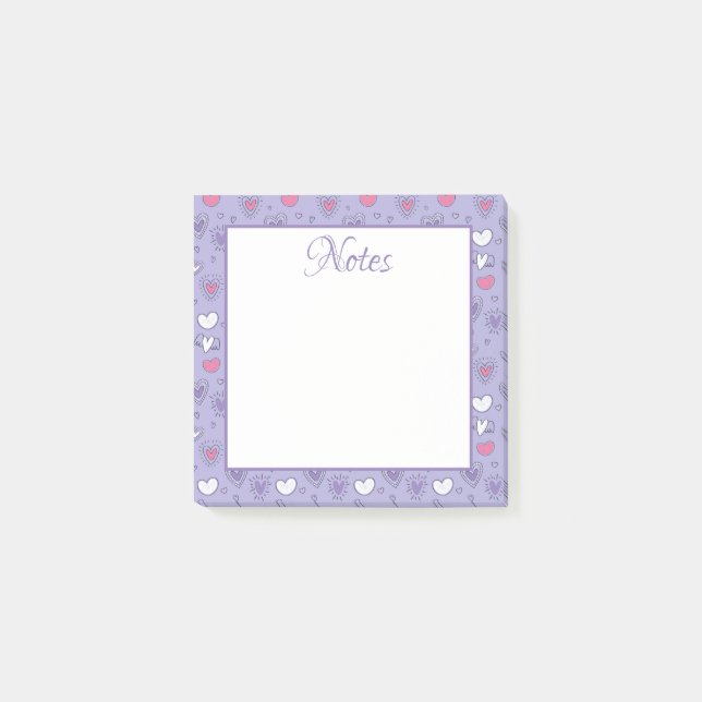 Hearts and Love Post-it Notes (Front)