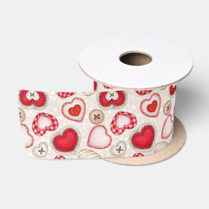 Hearts and Love Wrapping Paper Satin Ribbon