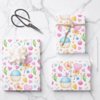 Hearts and Muffins Delightful Watercolor Pattern