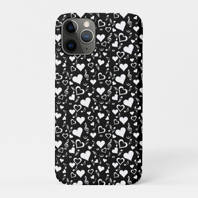 Hearts and Music Notes Case-Mate iPhone Case (Back)