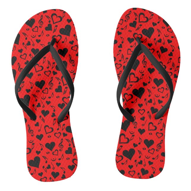 Hearts and Music Notes Thongs (Footbed)