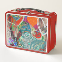 Hearts and Paisley Lunch Box
