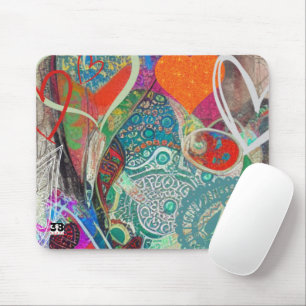 Hearts and Paisley Mouse Pad