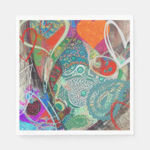 Hearts and Paisley Paper Napkins
