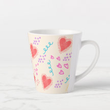 Hearts and points pattern Latte Mug