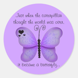 Hearts and Purple Butterfly Quote Stickers
