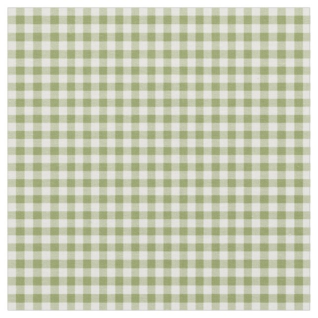 Hearts and Roses Green Check Gingham Fabric (Close Up)
