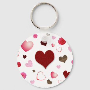 Hearts and Roses Key Ring