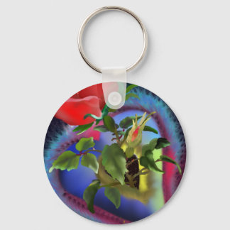 Hearts and Roses Key Ring