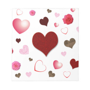 Hearts and Roses Notepad
