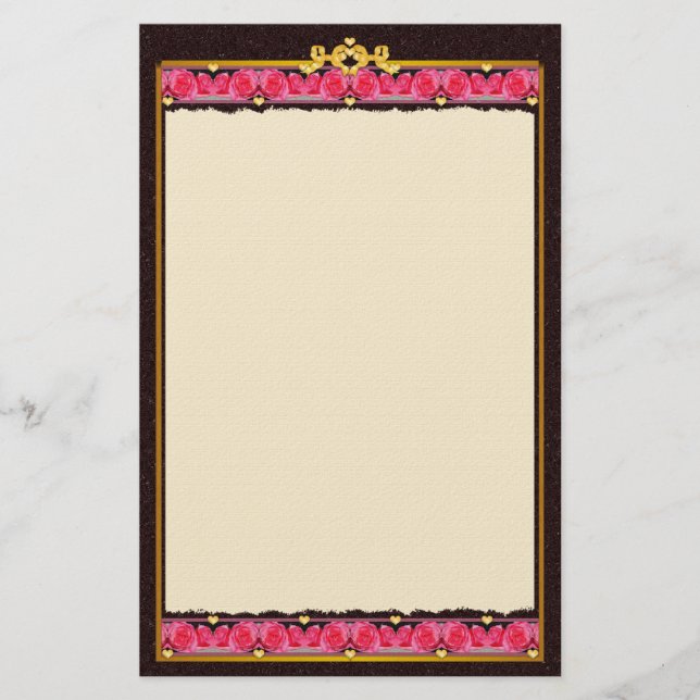 Hearts and Roses Stationery (Front)