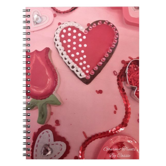 Hearts and Roses Sugar Cookies Notebook (Front)