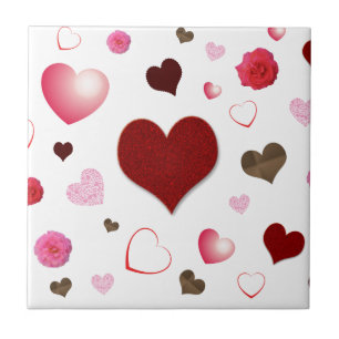 Hearts and Roses Tile