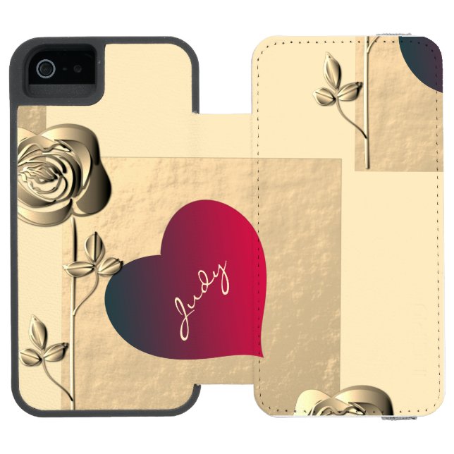 Hearts and Roses Valentine's  Incipio iPhone Walle Incipio iPhone Wallet Case (Folio Open)