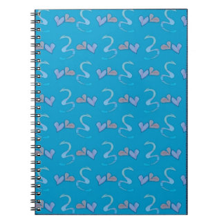 Hearts and Snakes Pattern Blue Notebooks