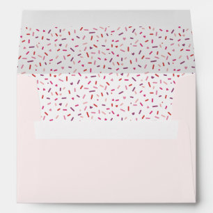 Hearts and sprinkles pink purple red Valentine's Envelope