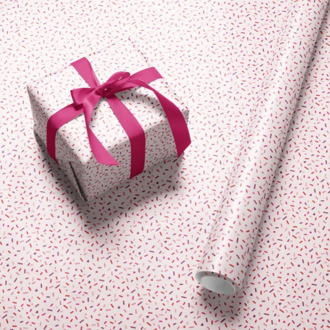 Hearts and sprinkles pink purple red Valentine's Wrapping Paper (Creator Uploaded)