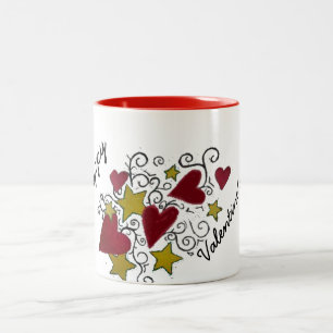 Hearts and Stars Happy Valentine's Day Mug