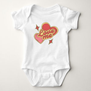 Hearts and Stars in 80s Style Baby Bodysuit