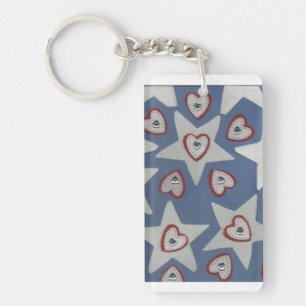 Hearts and Stars Key Ring