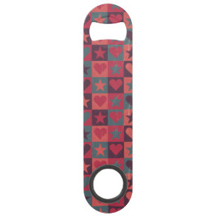 Hearts And Stars Pattern Pink