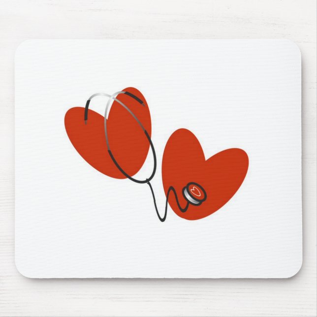 Hearts and Stethoscope T-shirts and Gifts Mouse Pad (Front)