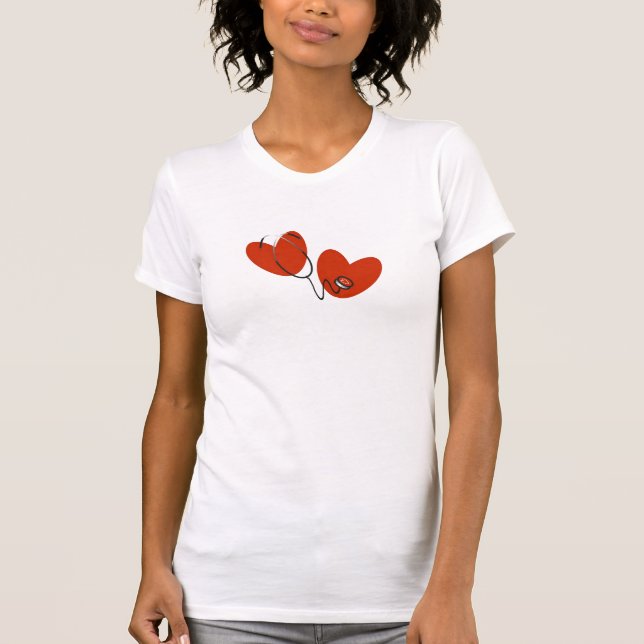 Hearts and Stethoscope Tshirt (Front)