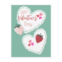 Hearts and Strawberries Happy Valentines Day 