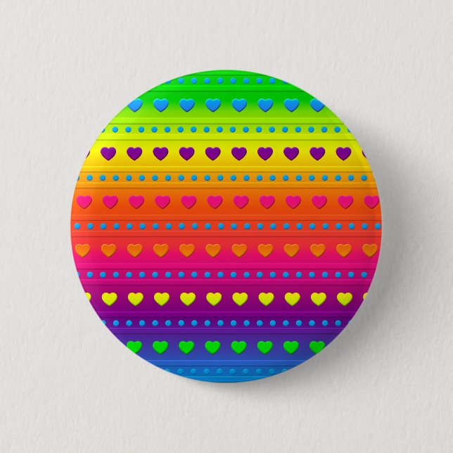 Hearts and Stripes BUTTON PIN (Front)