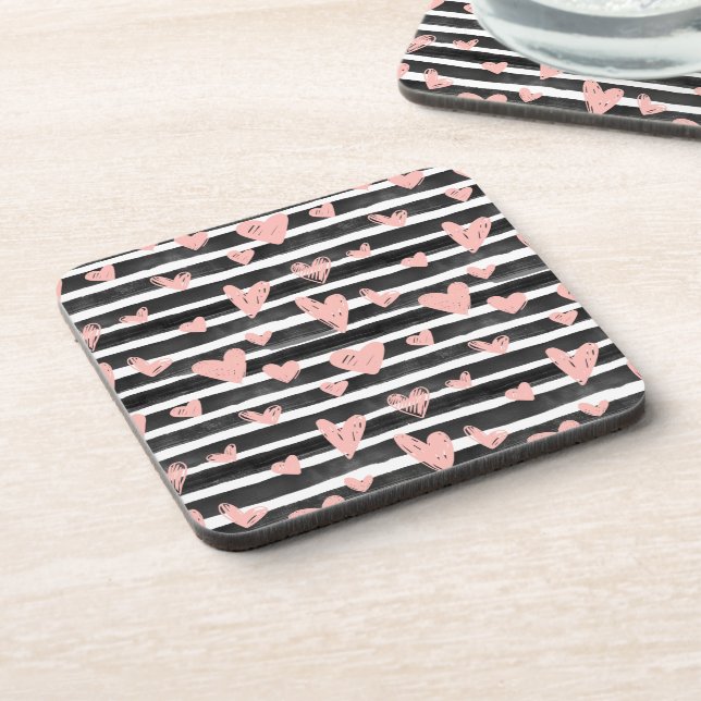Hearts and Stripes  Coaster (Left Side)