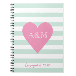 Hearts and Stripes Engaged Notebook