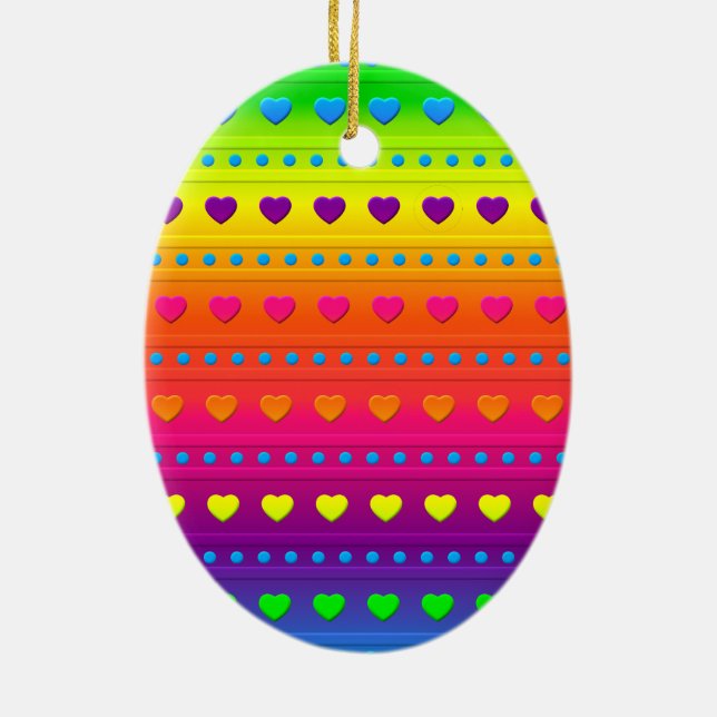 Hearts and Stripes OVAL ORNAMENT (Back)