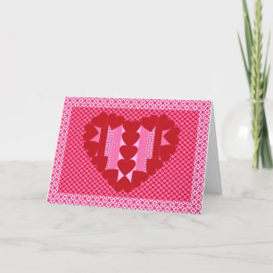 Hearts and stripes - quilt holiday card