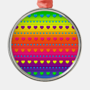 Hearts and Stripes ROUND ORNAMENT