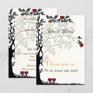 Hearts and Tree Wedding Vows Renewal Invitation