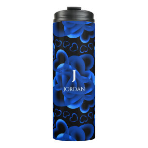 Hearts Aplenty Blue Pattern Thermal Tumbler
