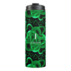 Hearts Aplenty Green Pattern Thermal Tumbler
