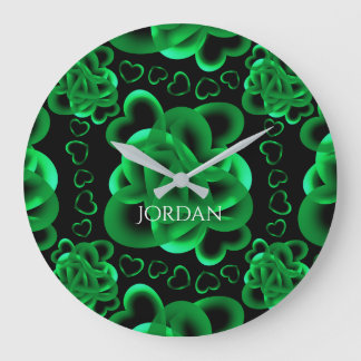 Hearts Aplenty Pattern Large Clock