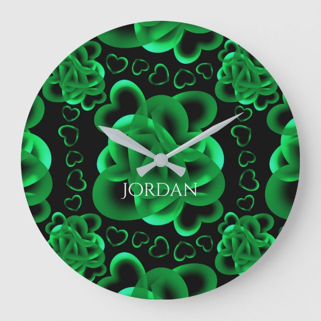 Hearts Aplenty Pattern Large Clock (Front)