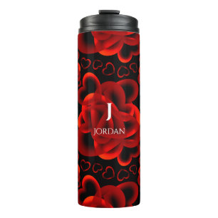 Hearts Aplenty Red Pattern Thermal Tumbler
