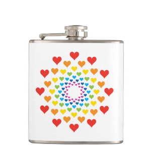 Hearts around hearts hip flask