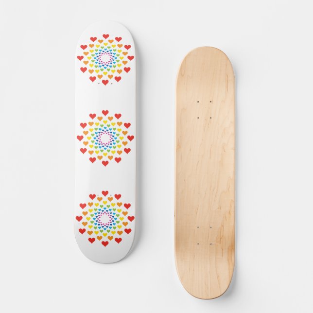 Hearts around hearts skateboard (Front)