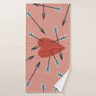 Hearts arrows hand-made. bath towel