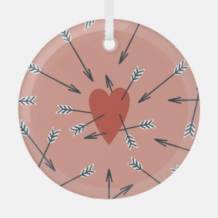 Hearts arrows hand-made. glass tree decoration