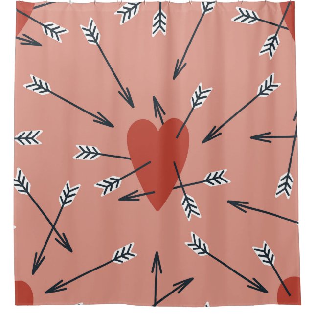 Hearts arrows hand-made. shower curtain (Front)