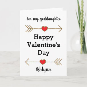 Hearts Arrows Happy Valentine's Day Goddaughter Card