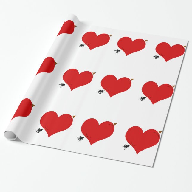Hearts awith Arrows Wrapping Paper (Unrolled)