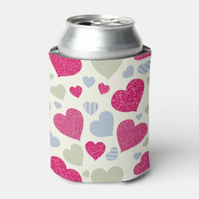 Hearts Background Can Cooler (Can Front)
