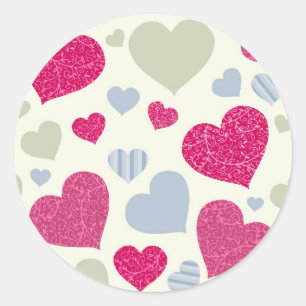 Hearts Background Classic Round Sticker