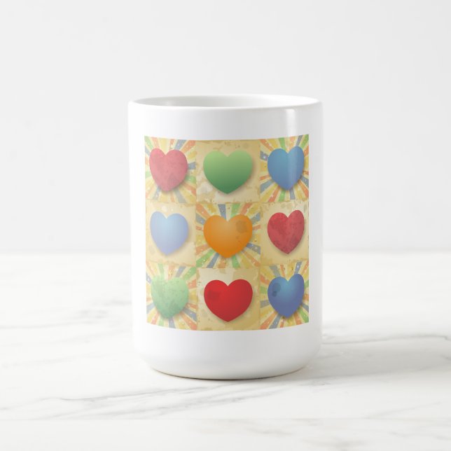 Hearts background coffee mug (Center)